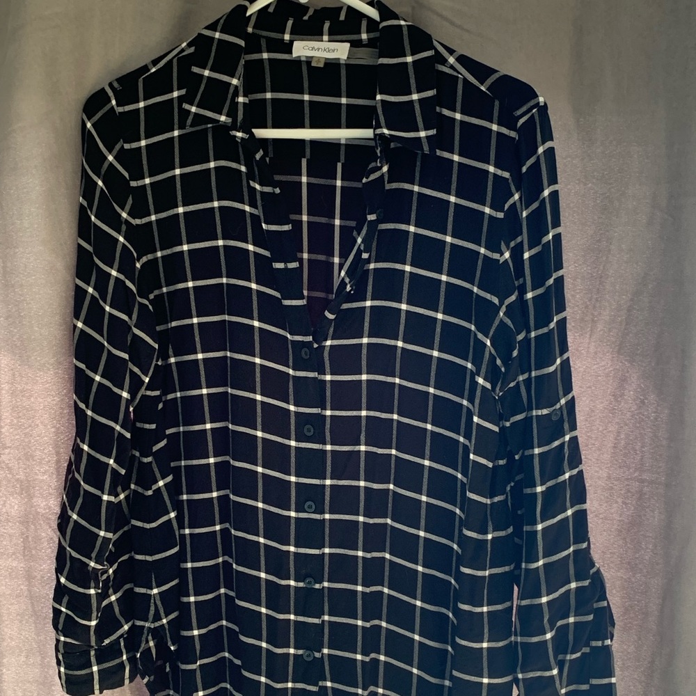 Calvin Klein black and white pattern tunic.